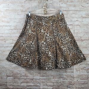 Vintage Women's Westbound Petites Skirt PXL Animal Print Flare‎ Knee Length Zip